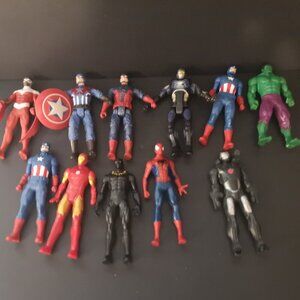 Lot of 11 Action Figures of Various Makers, Colors & Condition